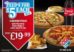 Feed Four For £5 Each At Domino's